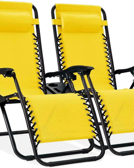 Luxury Zero Gravity Lounge Chairs Set with Accessories in Elegant Black