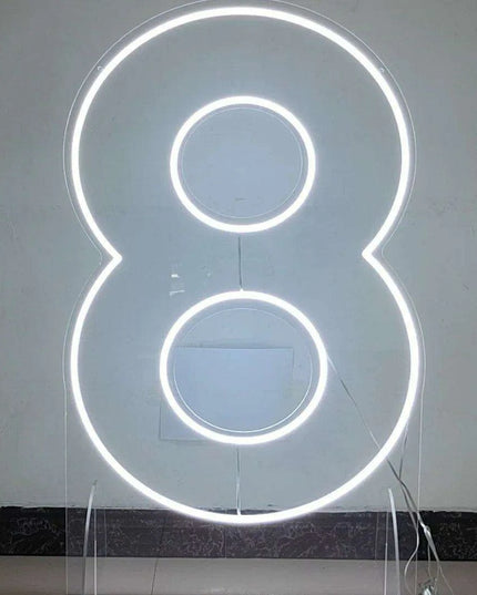Customizable Neon LED Number Sign Set - Illuminated Decor for Events and Home