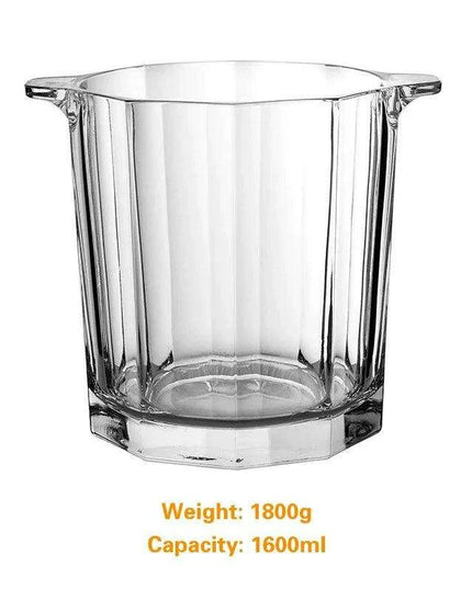 Elegant Crystal Wine Chiller with Champagne Holder - Premium Ice Bucket for Events and Gatherings
