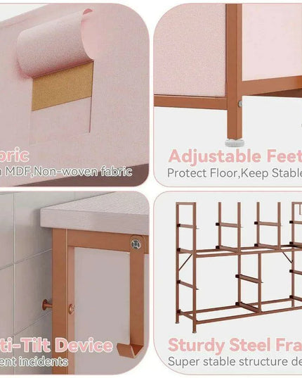 Elegant 10-Drawer Makeup Vanity with Side Pockets and Superior Stability