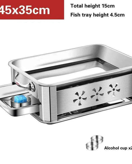 Deluxe Stainless Steel Fish Grilling Kit with Infusion Tray and Korean BBQ Features