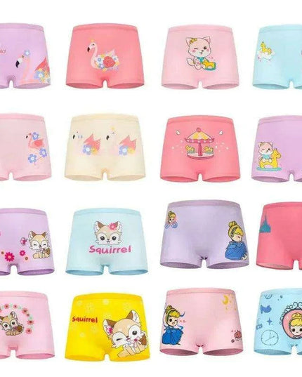 10-Pack Cute Cotton Boxer Briefs for Toddler Girls - Soft and Breathable Underwear Set