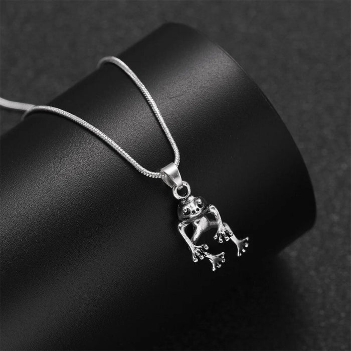 Whimsical Silver Frog Studs - Fun Gothic Punk Earrings for Distinctive Women
