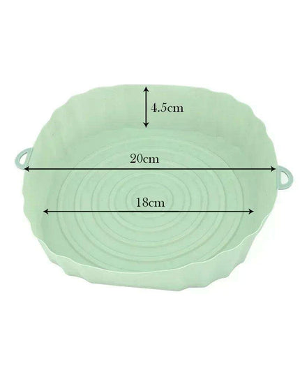 Sustainable 18CM Silicone Air Fryer Tray - Reusable Basket for Health-Conscious Cooking