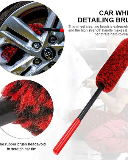 Plush Nylon Wheel Care Brush Trio: 3-Piece Set for Effortless Cleaning