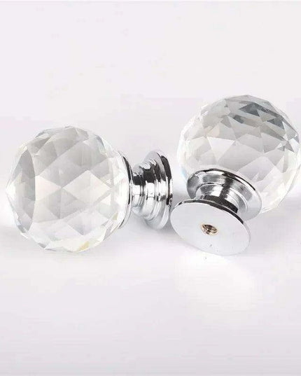 Chic Round Crystal Glass Drawer Knobs - Available in Various Sizes