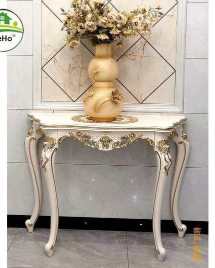 Elegantly Crafted Vintage Wood Half-Moon Console Table