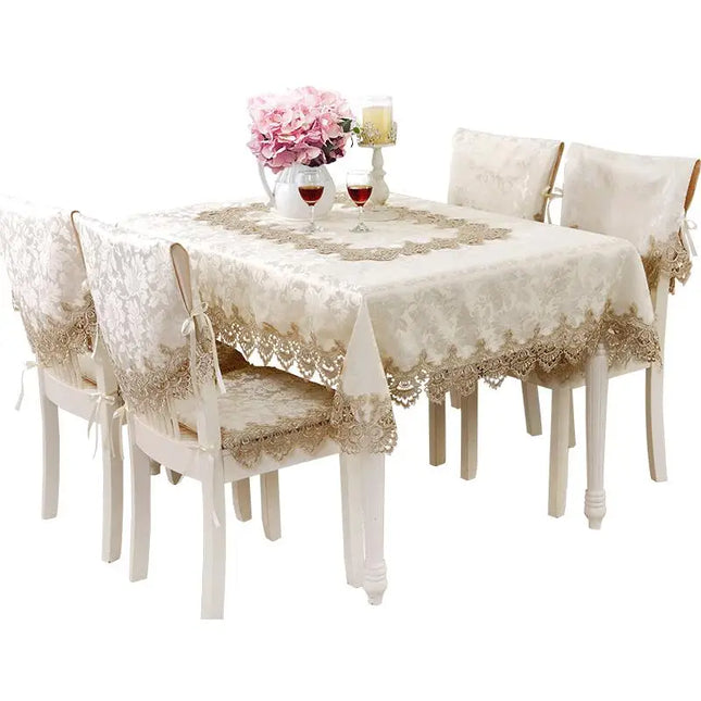 European Lace Embroidery Tablecloth — Round, Square & Rectangle