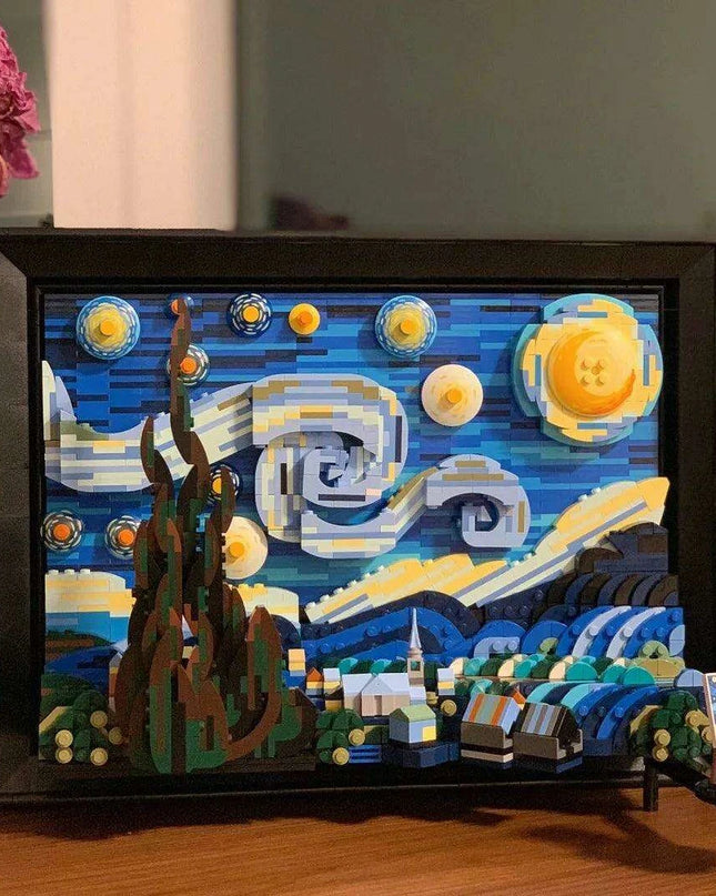 Vincent Van Gogh's Starry Night 3D Microbrick Art Kit - Spark Creativity in Young Artists