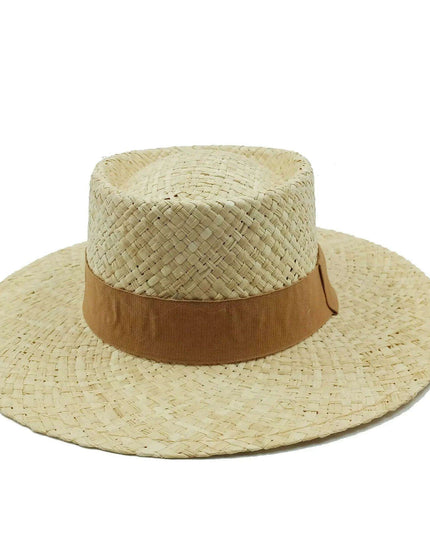 Chic Adjustable Wide Brim Straw Hat for Women - Stylish Sun Protection Beach Accessory Available in 50 Colors
