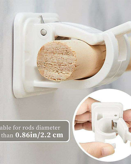 Heavy-Duty Waterproof Curtain Rod Brackets with Easy Peel-and-Stick Installation