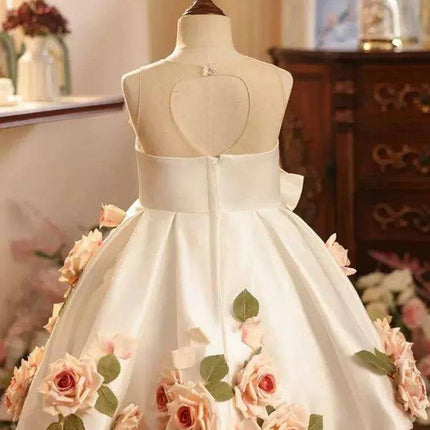 Children's Host Performance Appliques Evening Gown