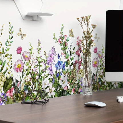 Floral Botanical Wall Stickers - Removable Vinyl Decals (2 Sheets)