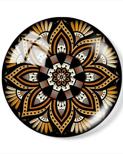 Luxurious Golden Glass Cabochon Set - 10 Pieces for Stunning Jewelry Creations