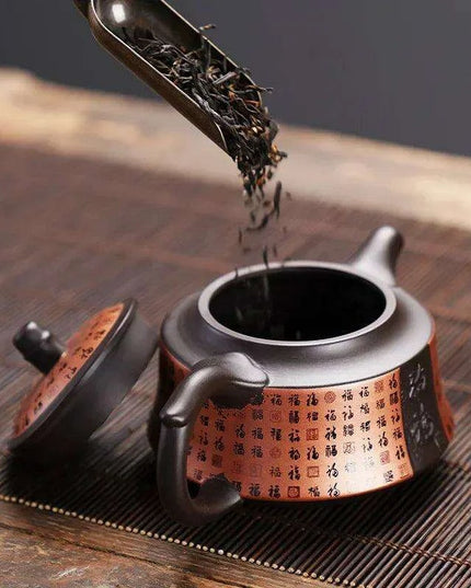 Elegant Purple Clay Tea Infuser Teapot - Ideal for Cozy Tea Gatherings