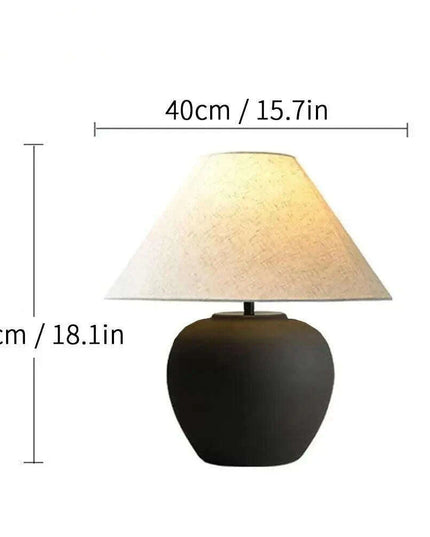 Chic Wabi Sabi Ceramic Table Lamp - Customizable Brightness & Color for Elegant Spaces