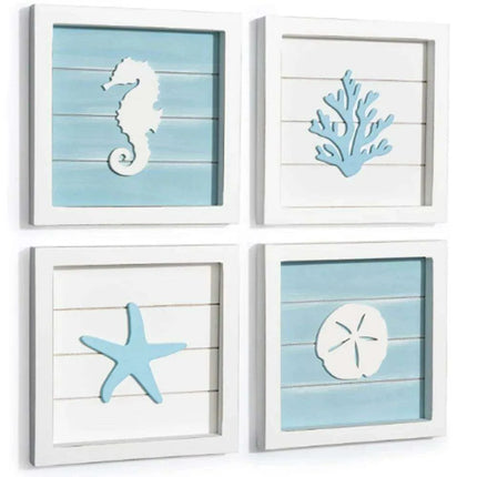 Nautical Serenity Seashells Wall Art - Luxurious Decorative Piece for Elegant Interiors