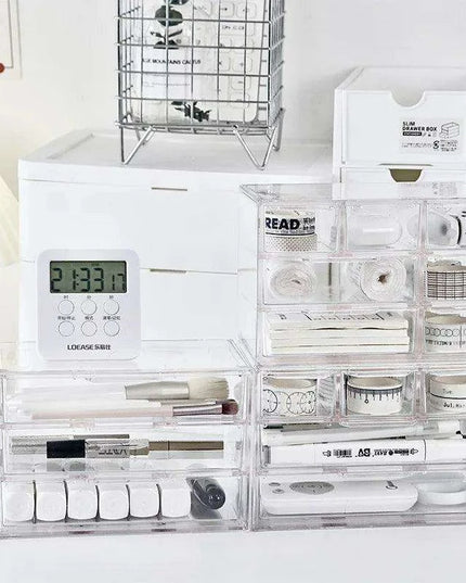 Sleek Clear Acrylic Desk Organizer for a Modern Workspace