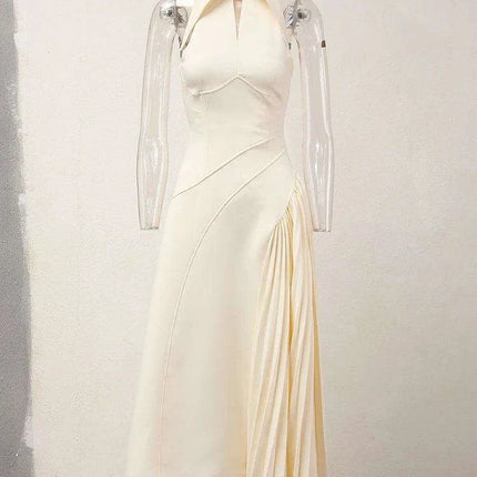Stylish Asymmetric Halter Neck Evening Dress for Women