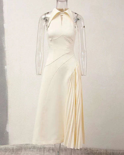 Stylish Asymmetric Halter Neck Evening Dress for Women