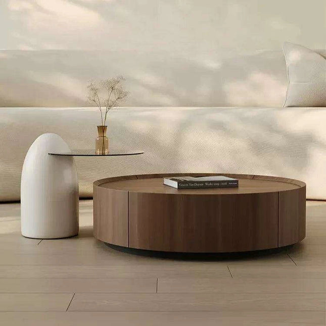 Elegant Customizable Round Wood Coffee Table for Luxurious Home Interiors
