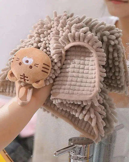 Chenille Animal Hand Towels Set - Elegant Absorbency with Quick Dry Features