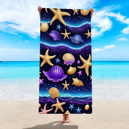 A20MaoX Blue Ocean Creatures Quick-Dry Microfiber Beach Towel