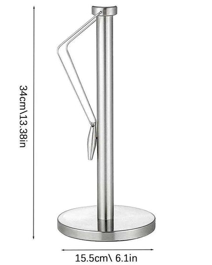 Sleek Stainless Steel Kitchen Roll Holder with Dual Mounting Options