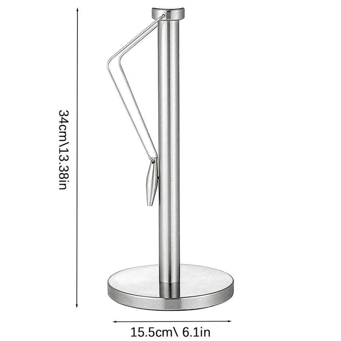 Sleek Stainless Steel Kitchen Roll Holder with Dual Mounting Options