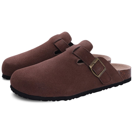 Comwarm Fashion Women's Suede Mules Slippers Men Clogs Cork Insole Sandals With Arch Support Outdoor Beach Slides Home Shoes comwarm-fashion-womens-suede-mules-slippers-men-clogs-cork-insole-sandals-with-arch-support-outdoor-beach-slides-home-shoes