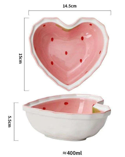 Charming Strawberry Bliss Ceramic Noodle Bowl Collection
