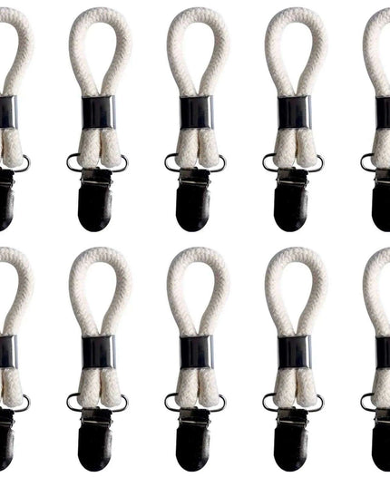 Cotton Braided Towel Holder Set with Sturdy Metal Clips - Elegant Space-Saving Solution for Home and Kitchen