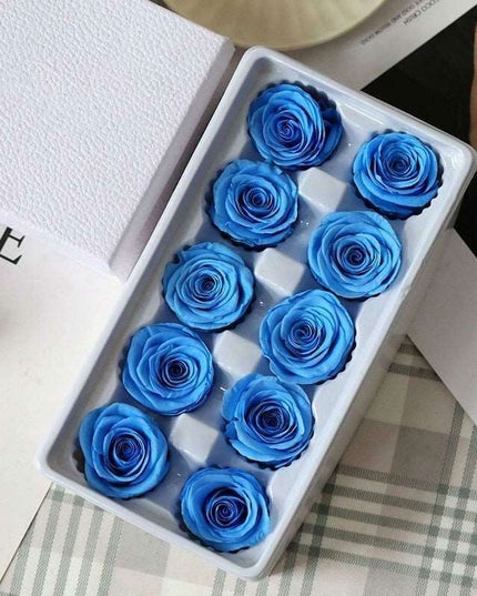 Eternal Blooms: Luxurious 10-Piece Preserved Rose Heads Collection