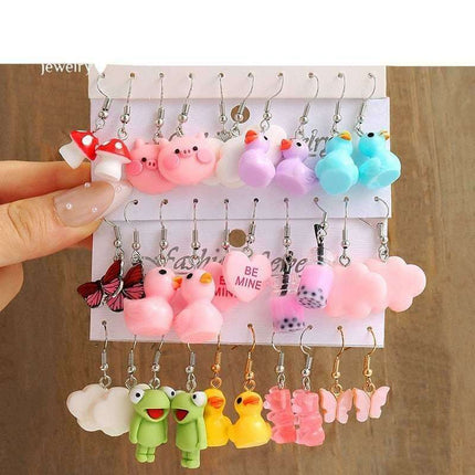 Playful Creatures Earring Set - A Fun Twist for Your Style