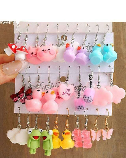 Playful Creatures Earring Set - A Fun Twist for Your Style