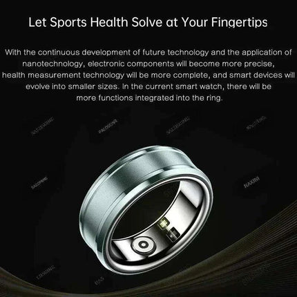 Titanium Smart Health Tracking Ring with Waterproof Capabilities