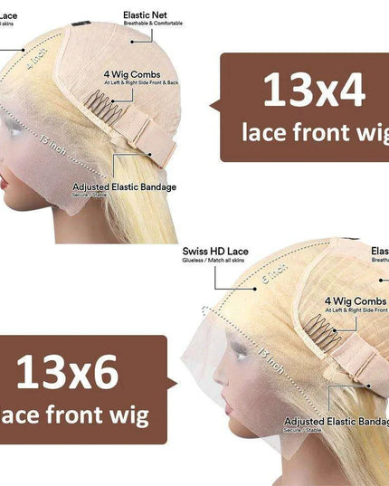 Blonde 613 Luxe Human Hair Lace Front Wig - Elegant and Timeless Hairpiece