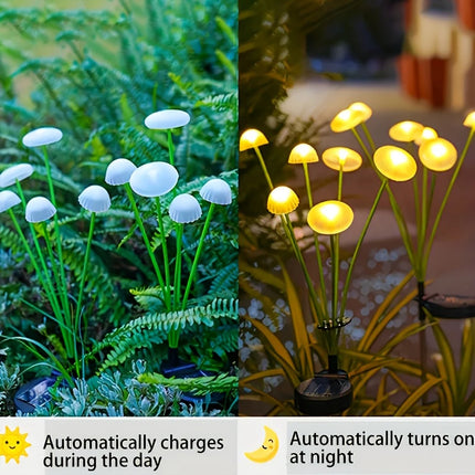 Solar LED Jellyfish Mushroom Garden Stake Lights – IP65, Warm White or RGB