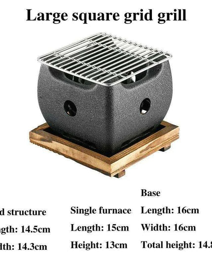 Japanese Charcoal Grill & Tea Infuser Set with Korean BBQ Plate - Ultimate Outdoor Cooking Delight