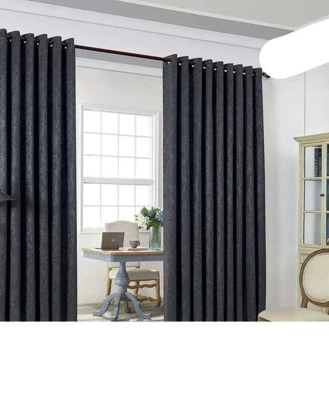 Chic Charcoal Floral Thermal Blackout Curtains - Set of 2 | Energy-Saving Privacy Dividers