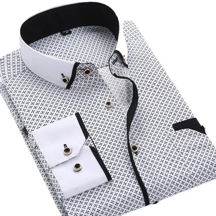 Men's Floral Button-Down Shirt — Long Sleeve, Slim Fit, S–5XL | Très Élite