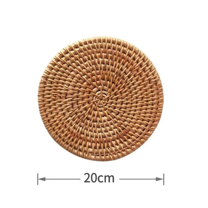 Handcrafted Rattan Coaster Set - Elegant Heat-Resistant Table Protectors for Teapots and More