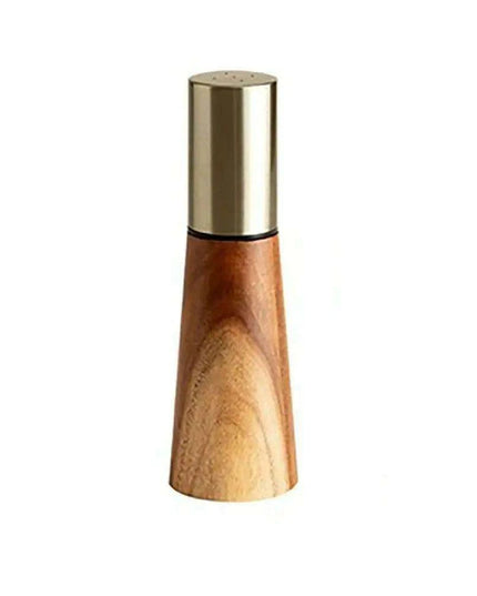 Elegant Acacia Wood and Stainless Steel Spice Grinder Duo - Tailored Grinding for Culinary Excellence