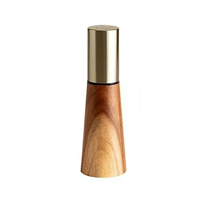 Elegant Acacia Wood and Stainless Steel Spice Grinder Duo - Tailored Grinding for Culinary Excellence