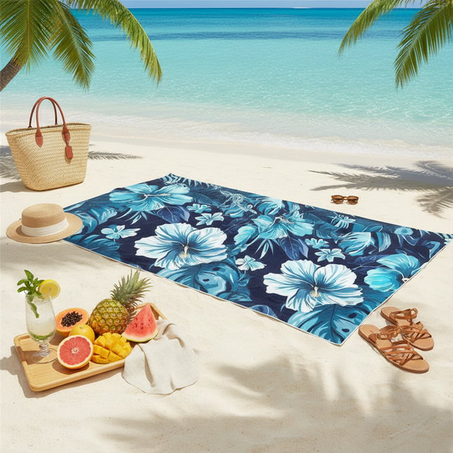 A20MaoX Tropical Floral & Striped Beach Towel - Super Absorbent & Quic