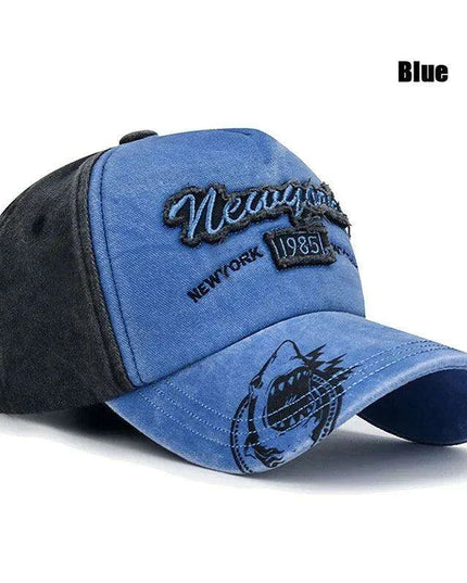 Vintage-Inspired Distressed 3D Embroidered Cotton Cap - Unisex Adventure Hat