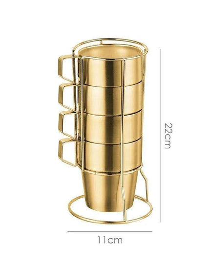 Elegant 6-Piece Set of Insulated Stainless Steel Tea Mugs for Home and Social Gatherings