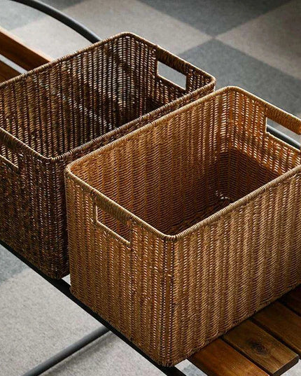 Chic Handwoven Multi-Functional Storage Basket - Stylish Organizer for Clothes, Groceries, and More for Any Space