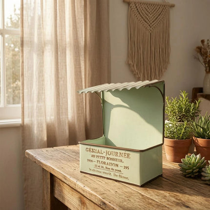 Shop1104398223 House-Shaped Heavy Duty Planter Box with Text Roof Desi