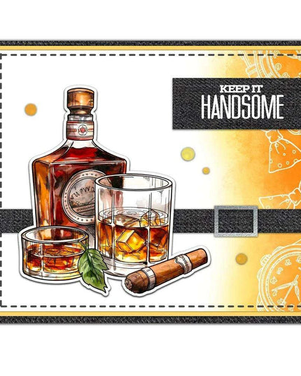 Wine & Literature Themed Crafting Die and Stamp Set for Creative DIY Projects